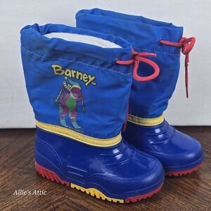 Barney The Dinosaur Boots Kids Toddler 5 Snow Rain Play Blue Insulated Rubber